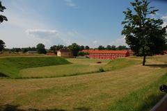 Kastellet fortress in Copenhagen with a windmill and green surroundings