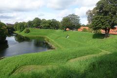 Aerial view of Kastellet, a historic star-shaped fortress in Copenhagen