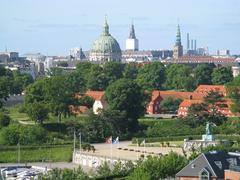 Kastellet with Marble Church dome in Copenhagen