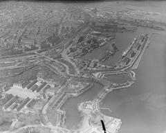 aerial view of Kastellet and Freeport, Langelinie in Copenhagen