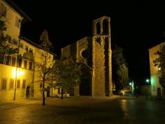 San Domenico Church at night in Arezzo