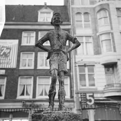 Het Lieverdje on the Spui in Amsterdam, January 14, 1966