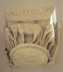 Capital with Elephants at Eglise Saint-Pierre in Aulnay-de-Saintonge