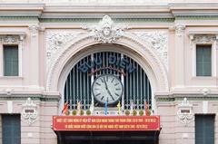 Saigon Central Post Office clock and exterior