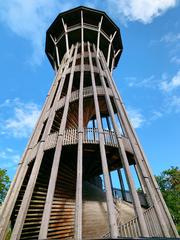 wooden tower with spiral staircase in Lausanne