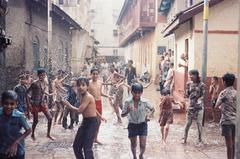 Indian children playing in the streets of Ahmednagar