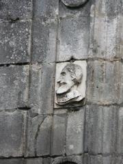 Bas-relief of a Renaissance window at the Château de Cognac in Charente, France