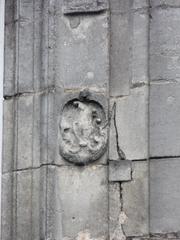 Renaissance window bas-relief at Cognac Castle, Charente, France.