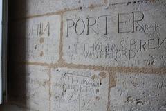 Graffiti from 1756 in a room of Château de Cognac