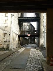 narrow alley in the old Cognac Castle, Charente, France