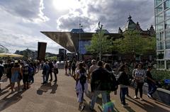 View of Stedelijk Museum from Van Gogh Museum in Museumplein, Amsterdam