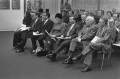 Visitors at the opening of Co Rentmeester's photo exhibition on Indonesia at the Van Gogh Museum in Amsterdam, December 14, 1973