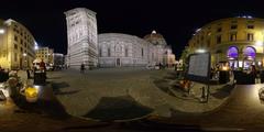 360-degree panorama of the Florence Cathedral and old town in Italy, 2022