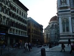 Piazza San Giovanni in Florence with historical buildings and a cathedral