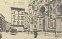 Piazza Duomo in Florence with a tram