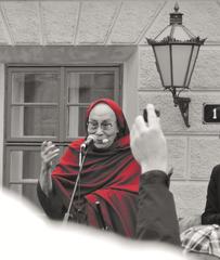 Dalai Lama in Prague on October 17, 2016 at Hradcanske namesti