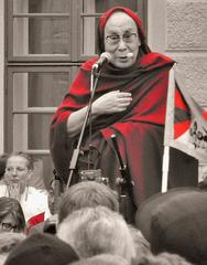 Dalai Lama in Prague on October 17, 2016, at Hradcanske Namesti