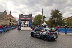 Carsten Mohe and Alexander Hirsch driving a Renault Clio Rally3 during the 2023 Central European Rally