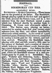 1886–87 Birmingham Senior Cup 1st Round match report