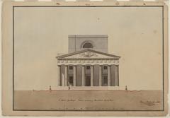 2nd Bank of the United States, Philadelphia, front elevation drawing