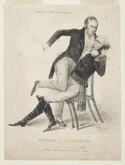 1834 caricature of the Bank War involving Andrew Jackson, Henry Clay, and Johnston