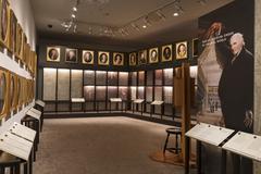 Portrait gallery at the Second Bank of the United States with an image of Charles Willson Peale in the foreground