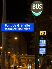 bus stop in Rue Maurice-Bourdet, Paris