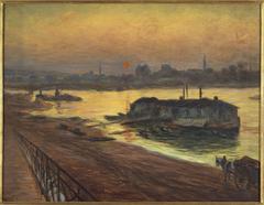 Painting of La Seine, au pont de Grenelle by Gaston Prunier