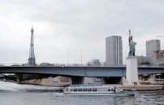 Eiffel Tower and Statue of Liberty in Paris