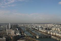 View of the Seine River from the Eiffel Tower