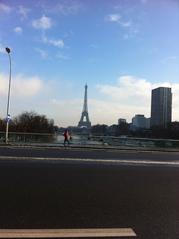 Eiffel Tower view from Pont de Grenelle in Auteuil, Paris