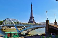 Eiffel Tower in Paris, France with a clear sky