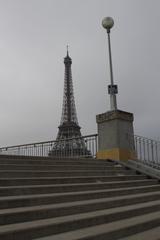 Eiffel Tower in Paris viewed from the northeast