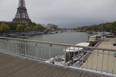 Eiffel Tower viewed from the Passerelle Debilly in Paris