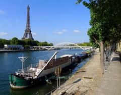 Port Debilly with the Debilly Footbridge and Eiffel Tower in Paris