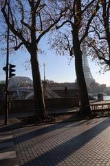 Avenue de New-York in Paris with passerelle Debilly and Eiffel Tower in the background