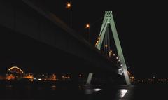 Severinsbrücke at night in Cologne