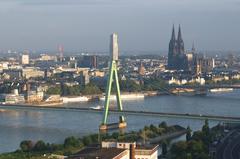 Hot air balloon in Cologne sky