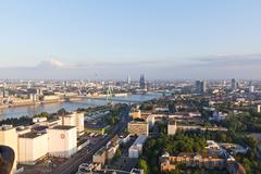 Hot air balloon ride over Cologne featuring Ellmühle, Siegburger Straße, Severinsbrücke, with a view towards the old town