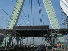 Severinsbrücke Köln at the start of renovation work