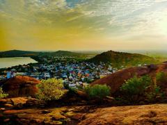 aerial view of Madurai, India with temples and cityscape