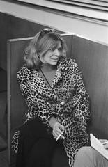 Greek actress Melina Mercouri arriving at Schiphol Airport