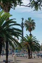 Barcelona Moll de la Fusta view towards Monument a Colom