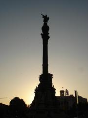 Panoramic view of Barcelona cityscape with Mediterranean Sea in the background