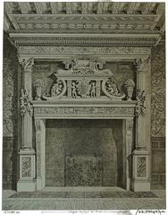 Drawing of fireplace and chimney in Hôtel de Vauluisant