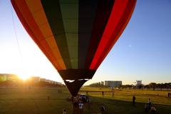 Colorful hot air balloons in the sky of Brasília