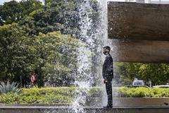 Security guard watching the movement at Esplanade of Ministries in Brasília