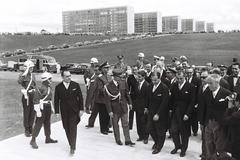 President Juscelino Kubitschek and Israel Pinheiro at the 200 years celebration of the Brazilian Federal Senate