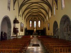 nave of Notre-Dame-aux-Neiges Church in Aurillac, Cantal, France