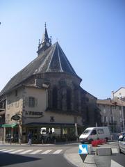 Aurillac city view with historic buildings and towers